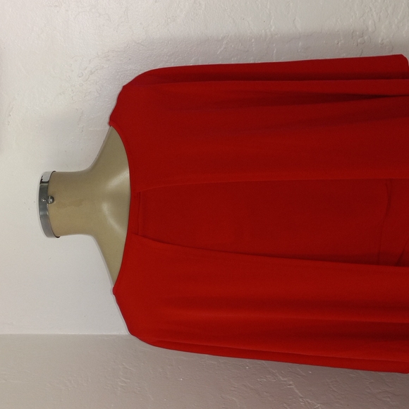 Anthony Original Red Short Sleeve With Cape Over Midi Dress - Picture 3 of 6